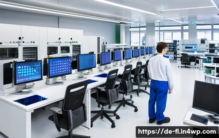 재생 섬유 기술의 글로벌 협력 사례 - A high-tech European research laboratory focused on sustainable textile recycling, showing interdisc...