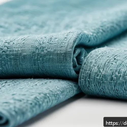 Home 28 재생 섬유의 품질 기준과 인증 - A high-quality recycled fiber textile close-up, showing a soft, even fabric texture with subtle colo...